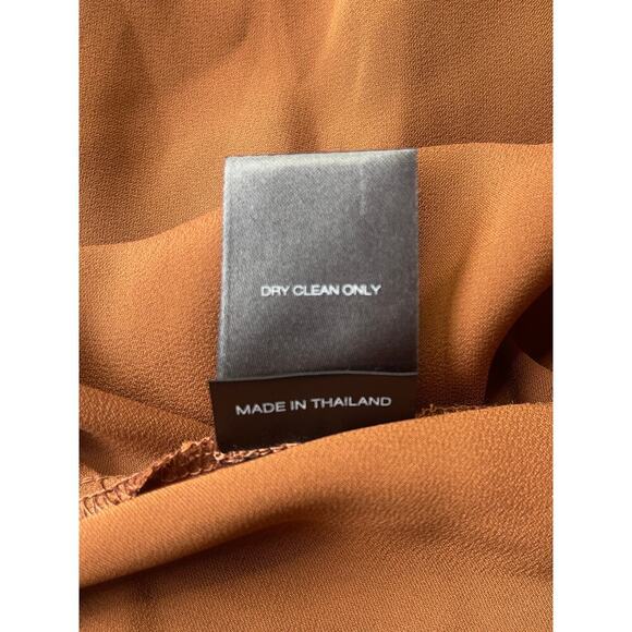 Sirapop Sara Satin Asymmetric Side-Drape Midi Dress in Camel NWTI – Size Small - Picture 14 of 17